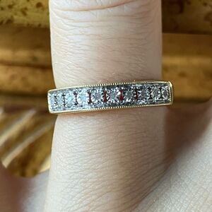Natural Diamond Sterling Silver Band Ring Size 6
